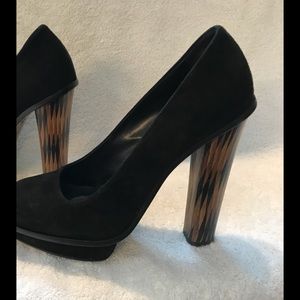 Fendi Black Suede Platform Pump